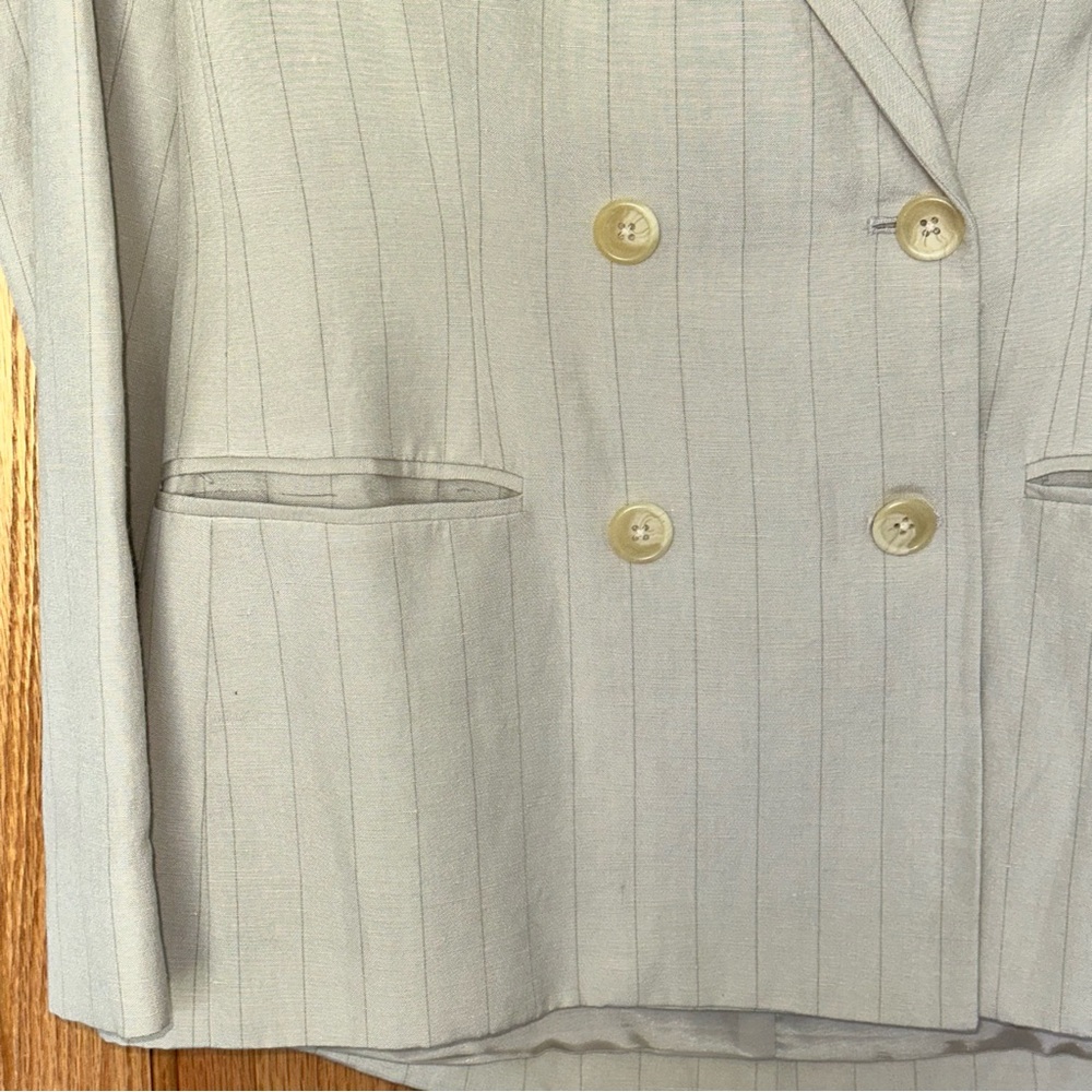 Lauren Ralph Lauren green label Double-Breasted Cream Blazer size 4 - Picture 7 of 15